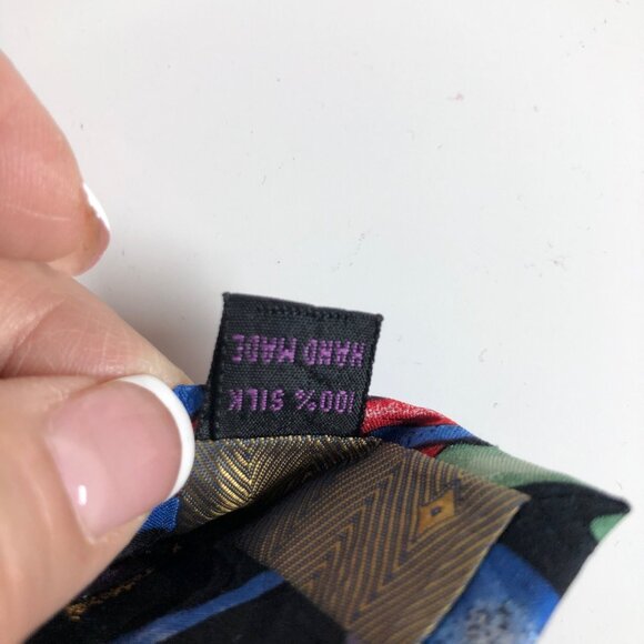 Carlo Palazzi Studio Silk Tie Black Colorful Mens Necktie Office Artistic Fun - Picture 6 of 8